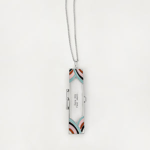 Deco Fortune Locket (Multi-Color) - Silver